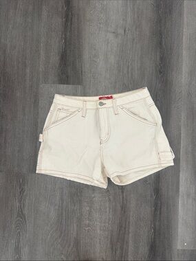 Dickies Cream Contrast-Stitch Carpenter Jean Shorts